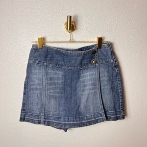 Cache Cotton Vintage Y2K Denim Short Faux Skort Size 4
